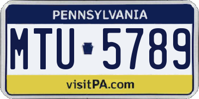PA license plate MTU5789
