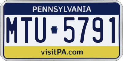 PA license plate MTU5791