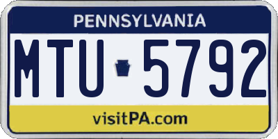 PA license plate MTU5792