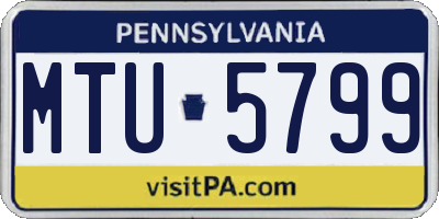 PA license plate MTU5799