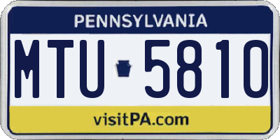 PA license plate MTU5810