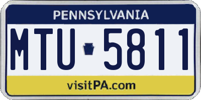 PA license plate MTU5811