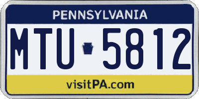 PA license plate MTU5812