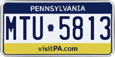 PA license plate MTU5813