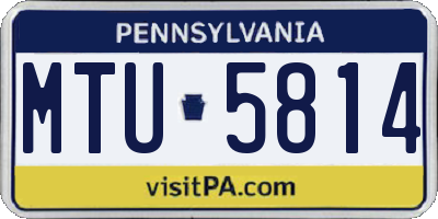 PA license plate MTU5814