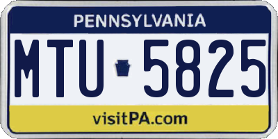 PA license plate MTU5825
