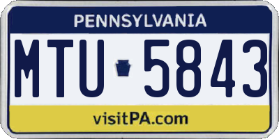 PA license plate MTU5843