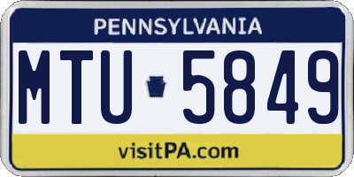 PA license plate MTU5849