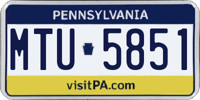 PA license plate MTU5851