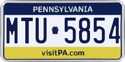 PA license plate MTU5854