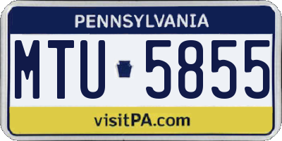 PA license plate MTU5855