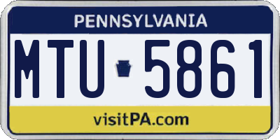 PA license plate MTU5861