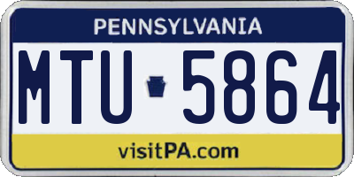 PA license plate MTU5864