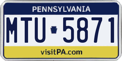 PA license plate MTU5871