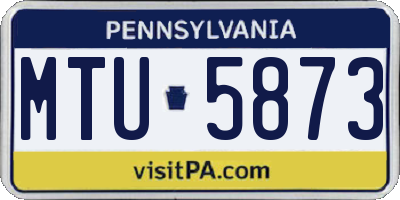 PA license plate MTU5873