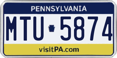 PA license plate MTU5874