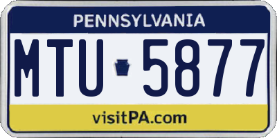 PA license plate MTU5877
