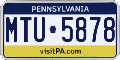 PA license plate MTU5878