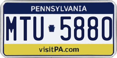 PA license plate MTU5880