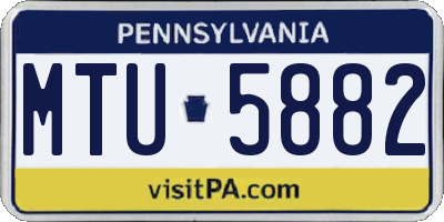 PA license plate MTU5882