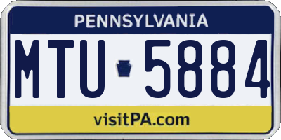 PA license plate MTU5884