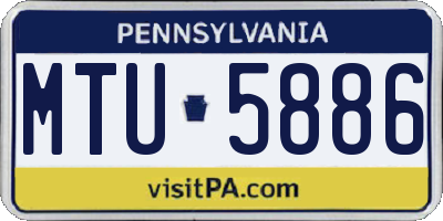 PA license plate MTU5886