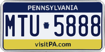 PA license plate MTU5888