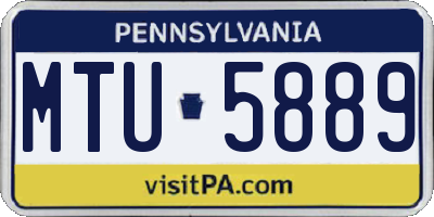 PA license plate MTU5889