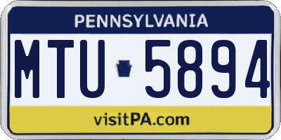 PA license plate MTU5894