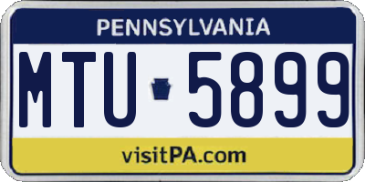 PA license plate MTU5899
