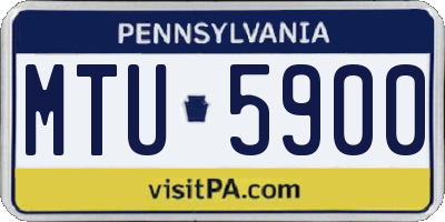 PA license plate MTU5900