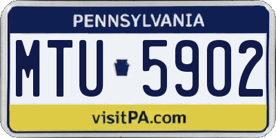 PA license plate MTU5902