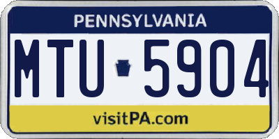 PA license plate MTU5904