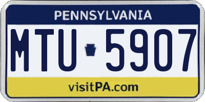 PA license plate MTU5907
