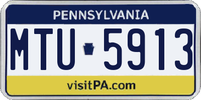 PA license plate MTU5913