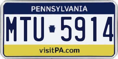 PA license plate MTU5914