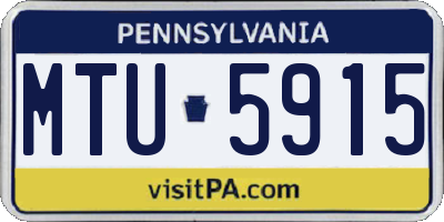 PA license plate MTU5915