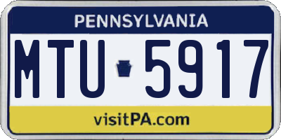 PA license plate MTU5917