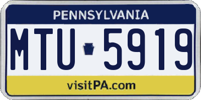 PA license plate MTU5919