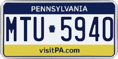 PA license plate MTU5940