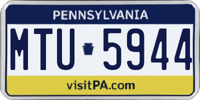 PA license plate MTU5944