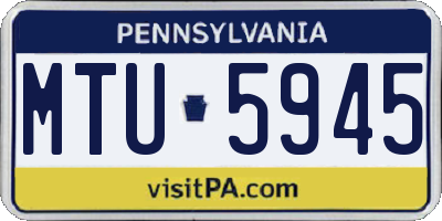 PA license plate MTU5945