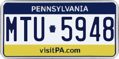 PA license plate MTU5948