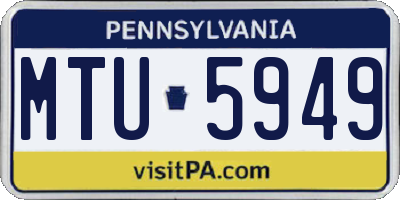PA license plate MTU5949