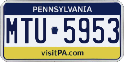 PA license plate MTU5953