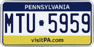 PA license plate MTU5959