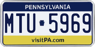 PA license plate MTU5969