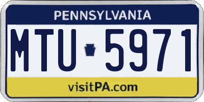 PA license plate MTU5971