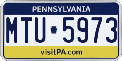 PA license plate MTU5973