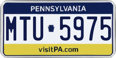 PA license plate MTU5975